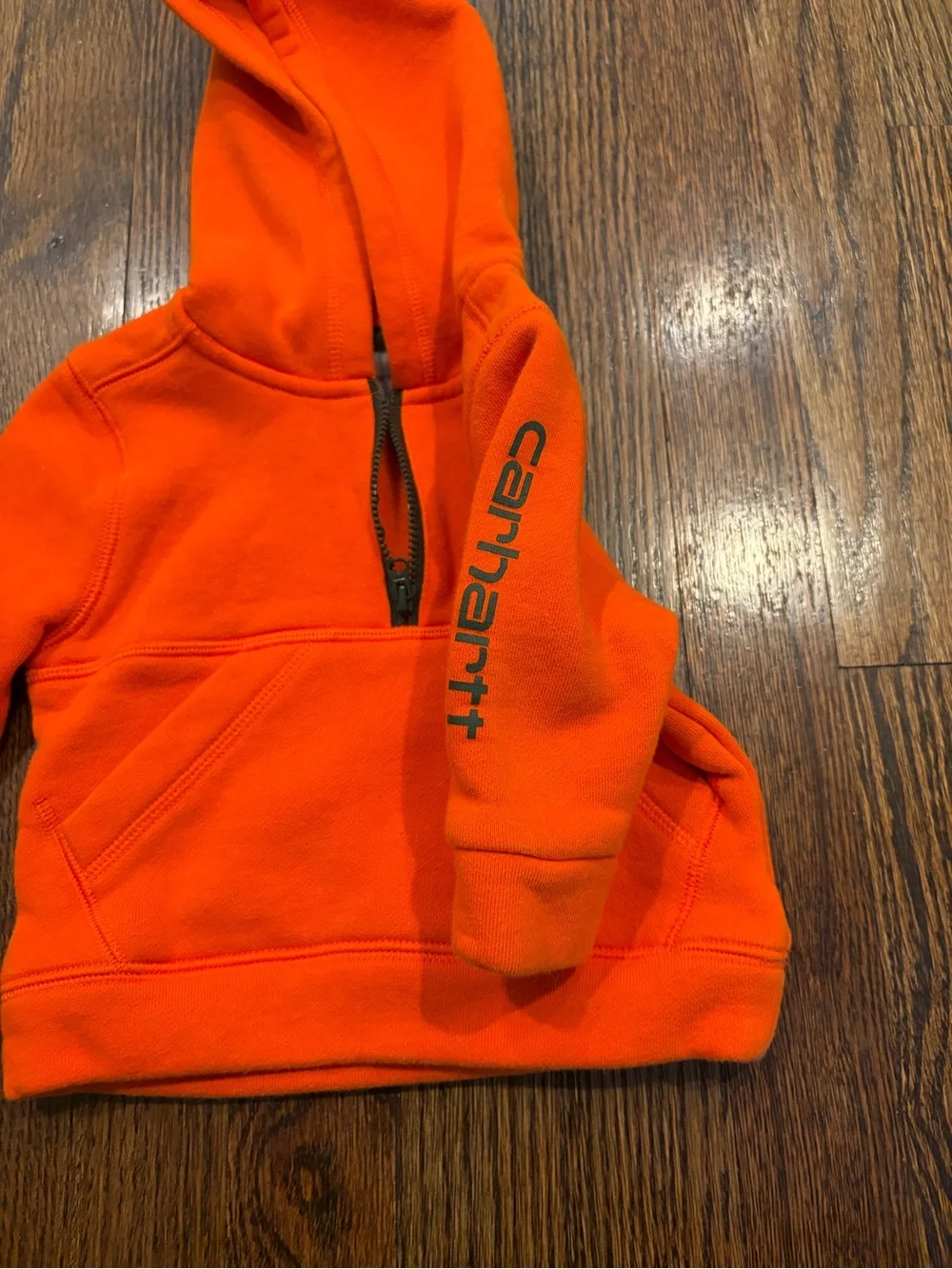 Carhartt Kids Orange Half-Zip Hooded Sweatshirt